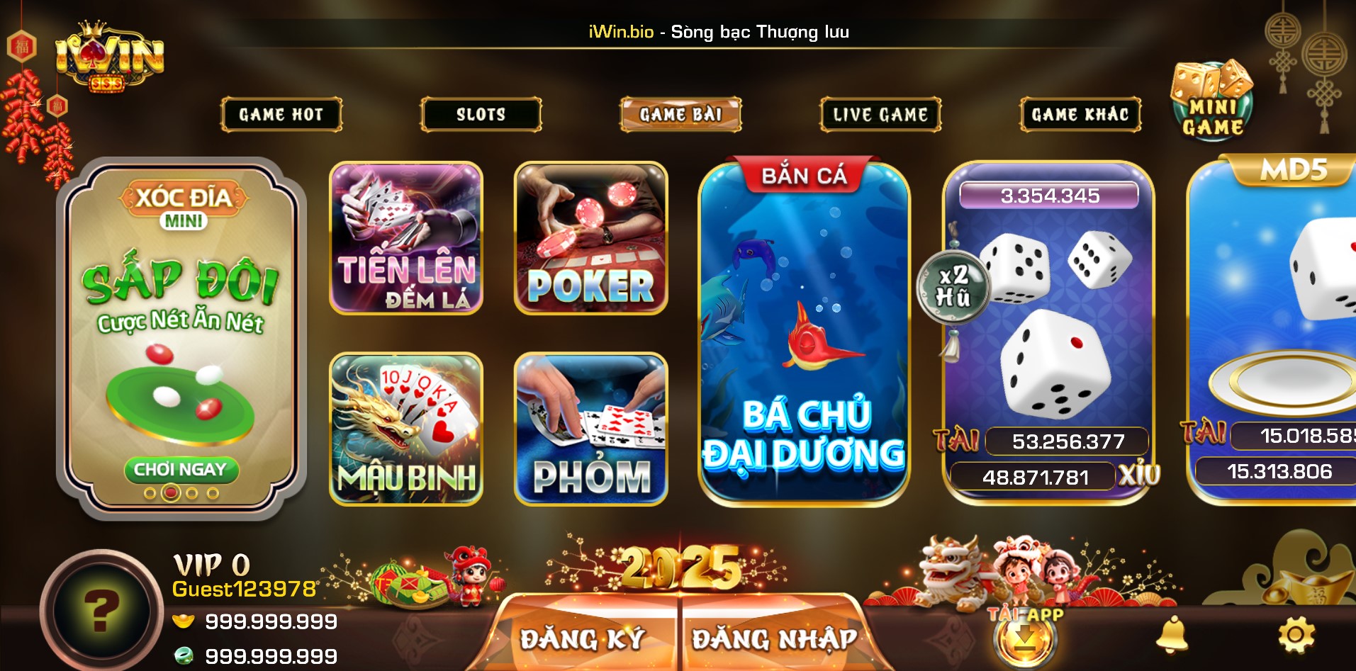 Sảnh game bài iWin